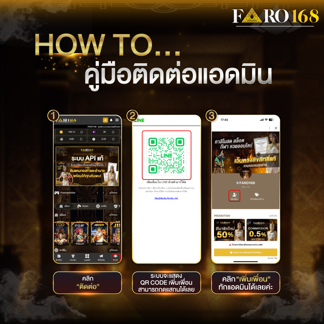 Neab Faro168 HOWTOคู่มือติดต่อแอดมิน